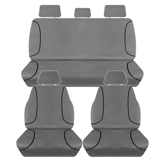 Tuff Terrain Canvas Grey Seat Covers to Suit Toyota Hilux SR SR5 Dual Cab (4X4) 08/09-06/15 FRONT/REAR