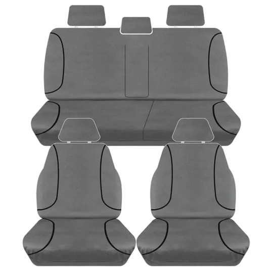 Tuff Terrain Canvas Grey Seat Covers to Suit Holden Colorado RG LTZ Dual Cab 12-08/14 FRONT/REAR