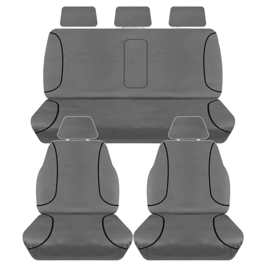 Tuff Terrain Canvas Grey Seat Covers to Suit Mazda BT50 (UR) XTR GT Dual Cab 07/15-On FRONT/REAR