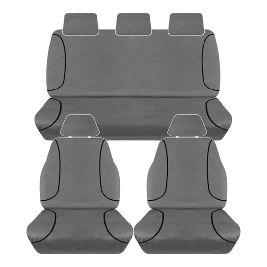 Tuff Terrain Canvas Grey Seat Covers to Suit Ford Ranger PX Dual Cab All Badges