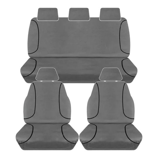 Tuff Terrain Canvas Grey Seat Covers to Suit Mazda BT50 (UP UR) XT XTR Freestyle Cab 11-On FRONT/REAR