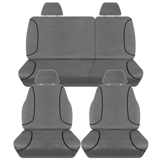 Tuff Terrain Canvas Grey Seat Covers to Suit Nissan Navara D40 ST Dual Cab 11/11-15 FRONT/REAR