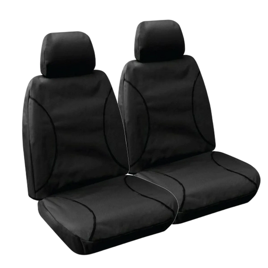 Tuff Terrain Canvas Black Seat Covers to Suit Nissan Navara D23 NP300 Series 3 RX ST ST-X Dual Cab 11/17-On FRONT