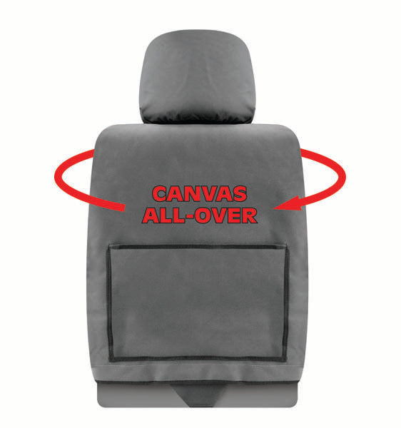 Tuff Terrain Canvas Grey Seat Covers to Suit Mitsubishi Triton (MQ MR) GLX Club Cab 04/15-On FRONT