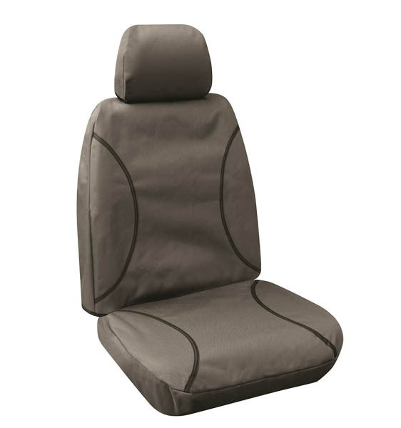Tuff Terrain Canvas Grey Seat Covers to Suit Mitsubishi Triton (MQ MR) GLX Club Cab 04/15-On FRONT