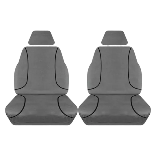 Tuff Terrain Canvas Grey Seat Covers to Suit Mitsubishi Triton (MQ MR) GLX GLX+ GLX Adas GLS Blackline Dual Cab 04/15-On FRONT/REAR