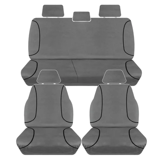 Tuff Terrain Canvas Grey Seat Covers to Suit Volkswagen Amarok All Badges (Ex. Ultimate) 2011-2022 FRONT/REAR