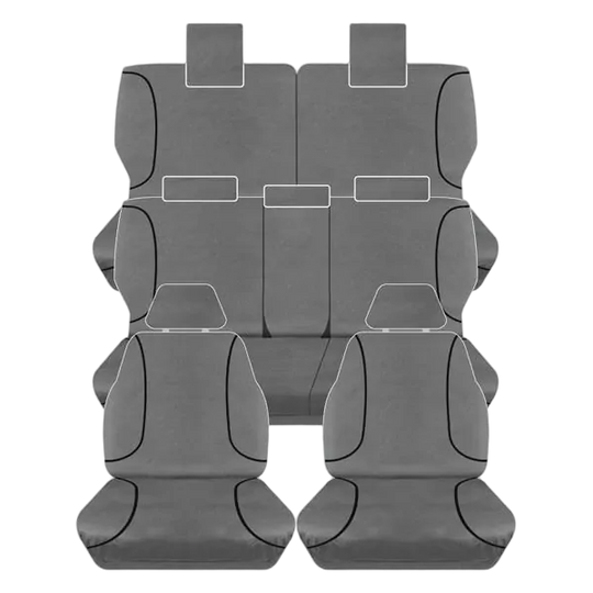 Tuff Terrain Canvas Grey Seat Covers to Suit Toyota Prado 150 Series GX GXL Altitude 7 Seater SUV 09-On FRONT/MIDDLE/REAR