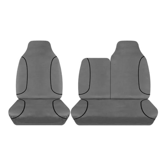 Tuff Terrain Canvas Grey Seat Cover to Suit Toyota HiAce LWB SLWB Van Bucket &amp; 3/4 Bench 05-14 FRONT