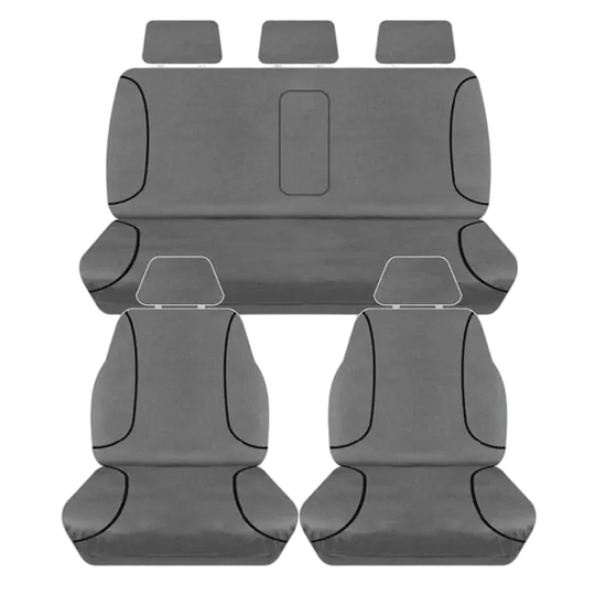 Tuff Terrain Canvas Grey Seat Covers to Suit Mitsubishi Triton (MN) GLX GLX-R GL-R Dual Cab 12/12-15 FRONT/REAR