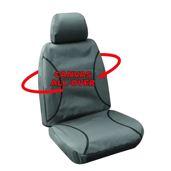 Tuff Terrain Canvas Grey Seat Covers to Suit Mazda BT50 (UP UR) XT Single Cab Bucket &amp; 3/4 Seats 11-On FRONT