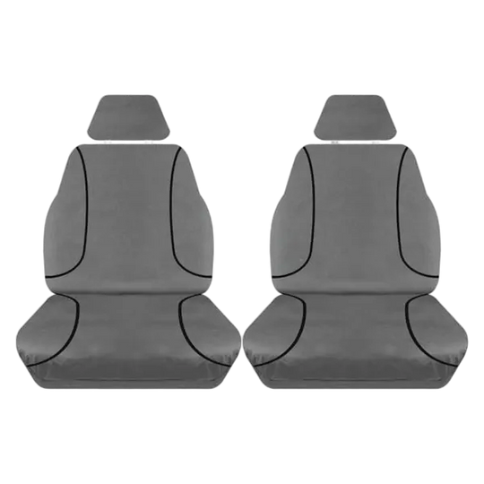 Tuff Terrain Canvas Grey Seat Covers to Suit Holden Rodeo RA Single Cab All Badges Bucket Seats 03-08 FRONT