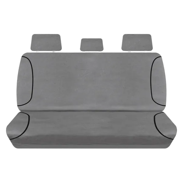 Tuff Terrain Canvas Black Seat Covers to Suit Toyota Hilux Workmate Dual Cab 05/05-06/15 REAR