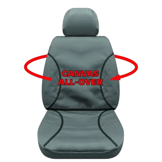 Tuff Terrain Canvas Grey Seat Covers to Suit Toyota Landcruiser 100 Series Wagon Snowy GXL 50th ADV, Kakadu GXV VX Sahara 98-07 MIDDLE