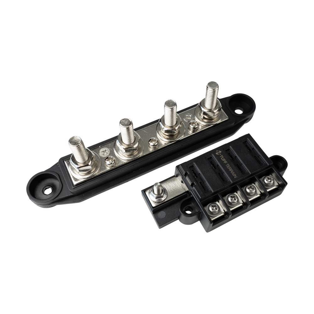 Tuff Terrain Fuse Block 4 Way Positive & 250A 4 terminal Negative Bussbar Bundle