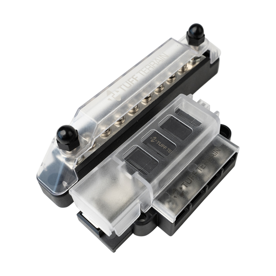 Tuff Terrain Fuse Block 4 Way Positive &amp; 100A 10 terminal Negative Bussbar Bundle