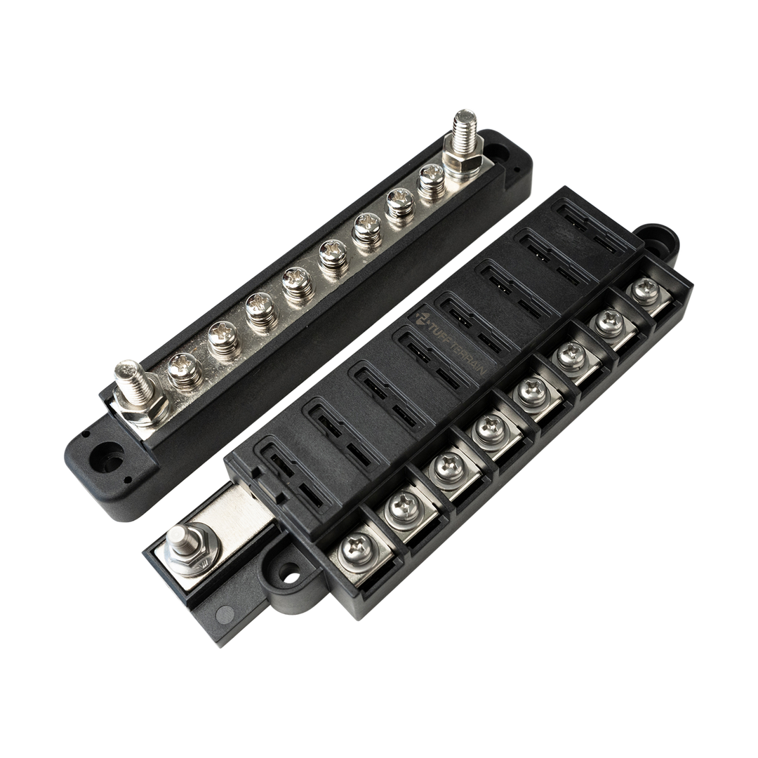Tuff Terrain Fuse Block 8 Way Positive &amp; 100A 10 terminal Negative Bussbar Bundle