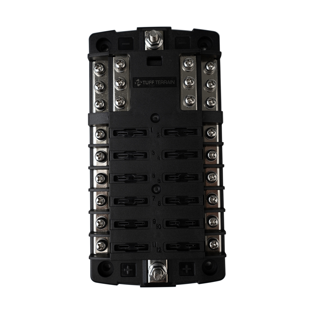 Tuff Terrain ST Blade Fuse Block - 12 Circuits with Negative Bus and Cover