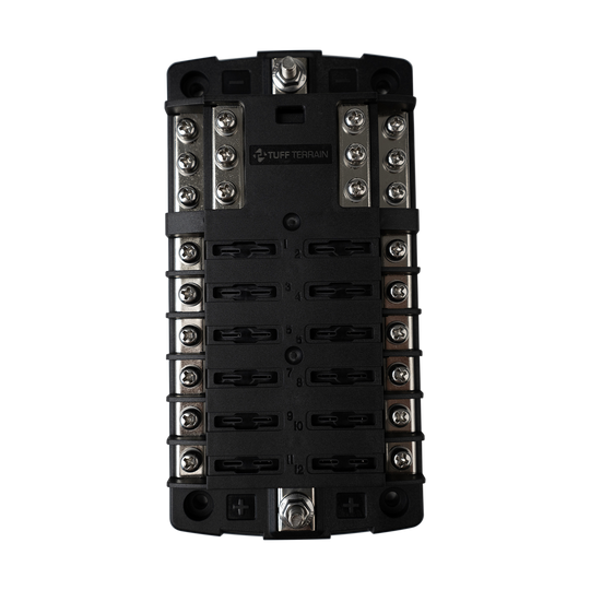 Tuff Terrain ST Blade Fuse Block - 12 Circuits with Negative Bus and Cover