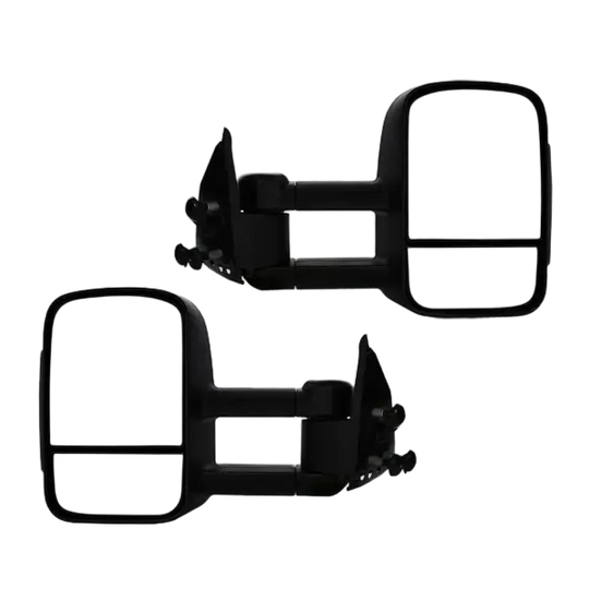 Extendable Towing Mirrors to suit Toyota Landcruiser 300 Series - Electric, Black, Power Fold, BSM & Indicator