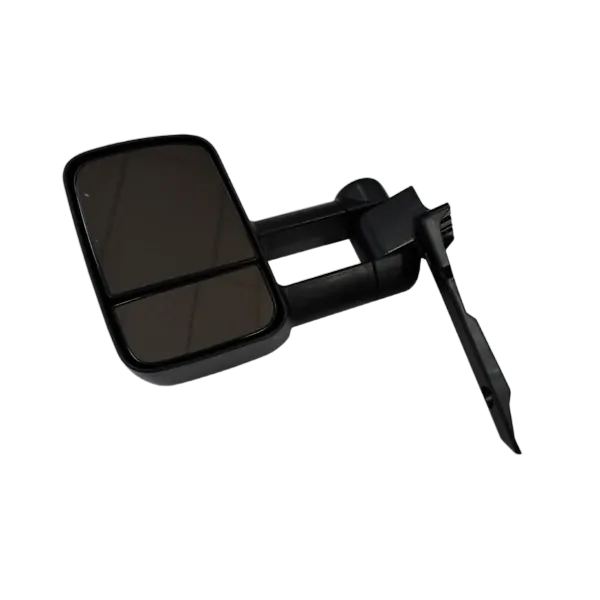 Extendable Towing Mirrors For Toyota Landcruiser 75, 76, 78 &amp; 79 Series - Black/Electric