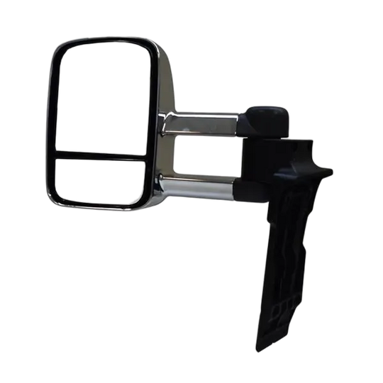 Extendable Towing Mirrors For Toyota Landcruiser 75, 76, 78 &amp; 79 Series - Chrome/Manual
