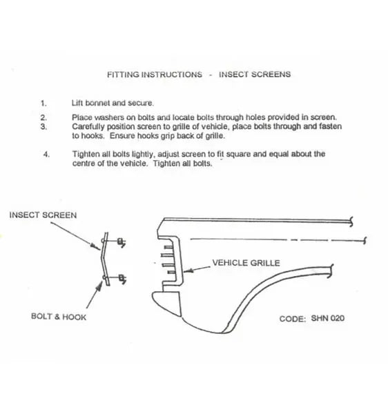 Insect Screen to Suit Mitsubishi Triton MK 96-01