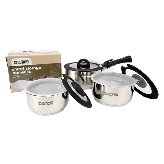 Smart Storage Non-Stick Pot Set with Storage Lids