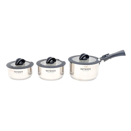 Smart Storage Stainless Steel Pot Set with Silicone Lids